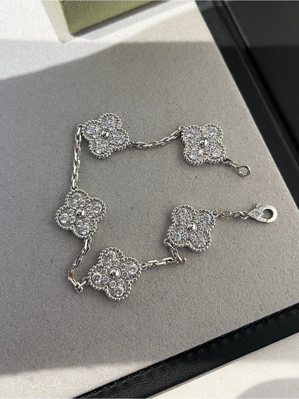 Van Cleef & Arpels Vintage Alhambra Full Pavé 5-Motif Bracelet